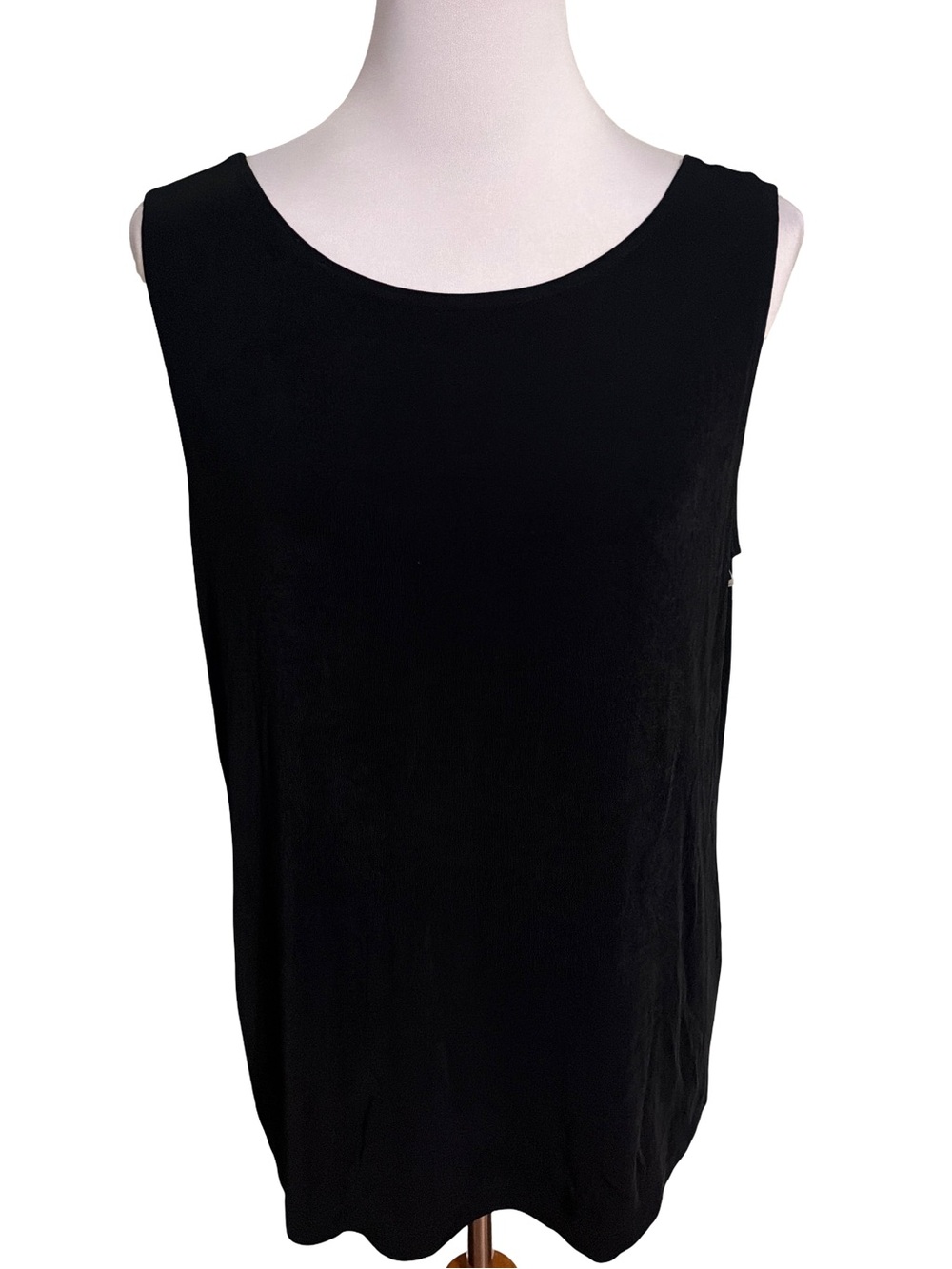 Chico's Black Scoop Neck Sleeveless Tank Top Size L